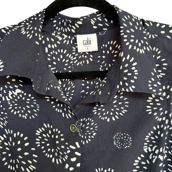 CABI Women's Dandelion Wish Top #5215 Sleeveless Blouse Navy + White Size Small - Picture 3 of 5